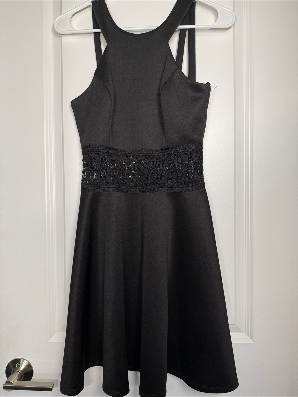 Jodi Kristopher by Francesca’s Size 5 Black Beaded Waist A-Line Mini Dress